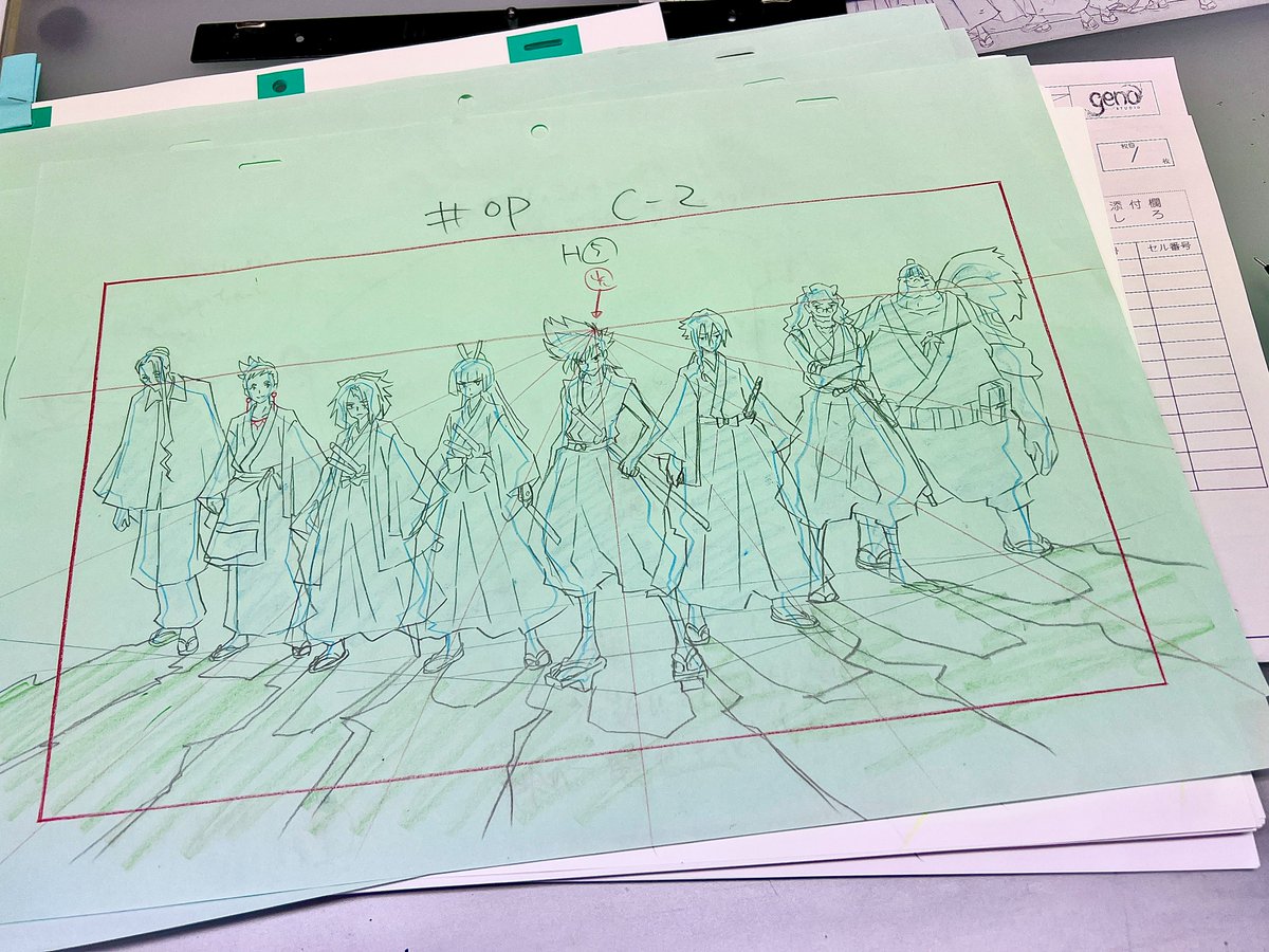 アニメ『#ブッチギレ!』OP、監督チェックあれこれ。全員が並ぶカットとか、ちゃんと描いてますね、ほとんど見えないのに……。
#bucchigire 