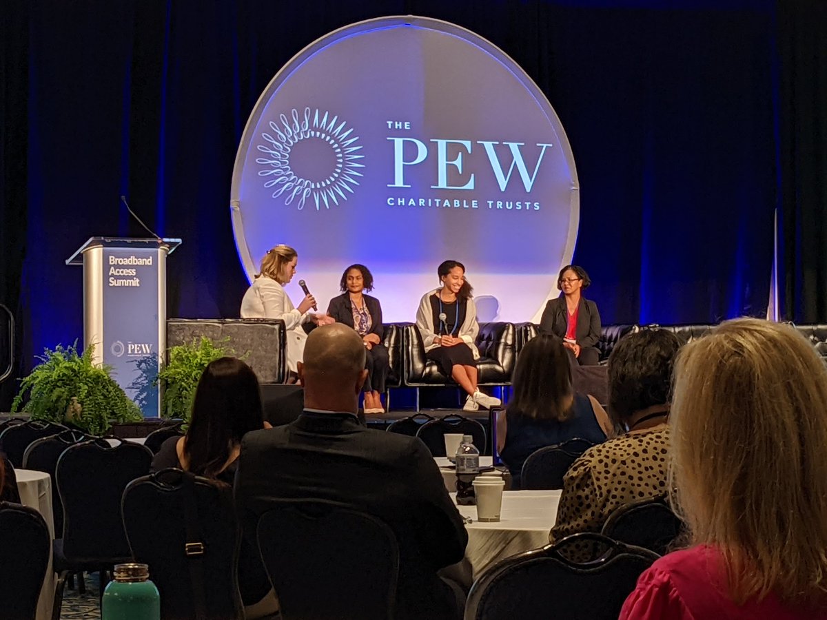 Proud to have Ashley Pollard from <a href="/PHLInnovation/">PHLInnovation</a> talking about Philly's digital equity work on the big stage at the Broadband Access Summit #InternetForAll