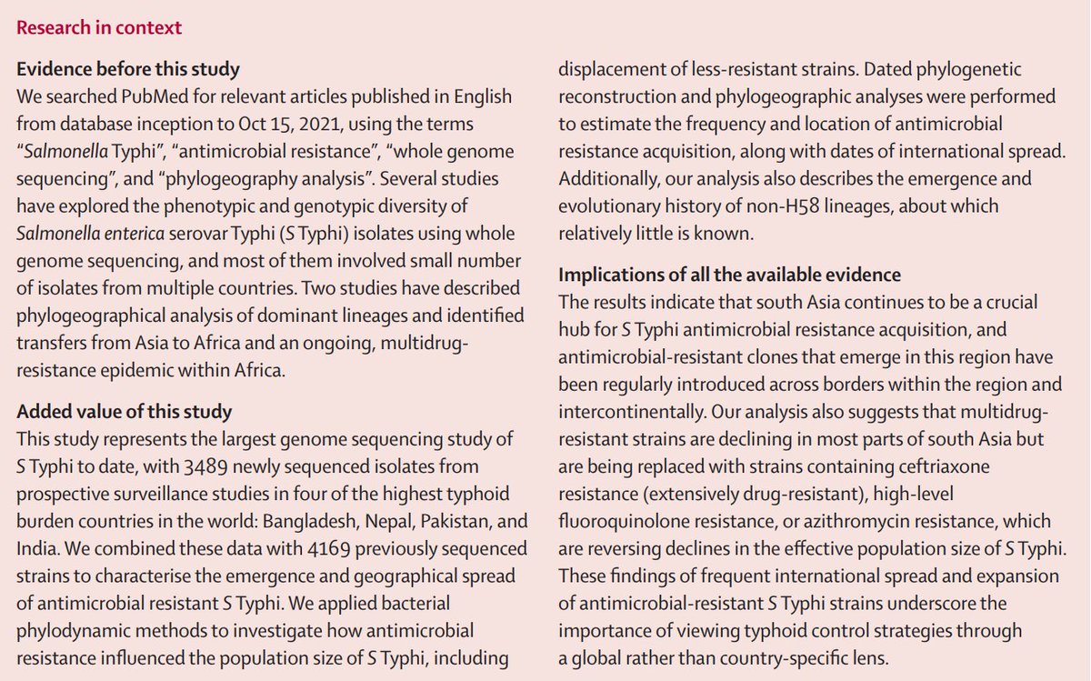 TheLancet's tweet photo. NEW—Typhoid-causing bacteria have become increasingly resistant to essential antibiotics and have spread widely over past 30 years.

Find out more in @LancetMicrobe: https://t.co/zPuUtr4Gp6 #AMR https://t.co/6Z2O5El2Bm
