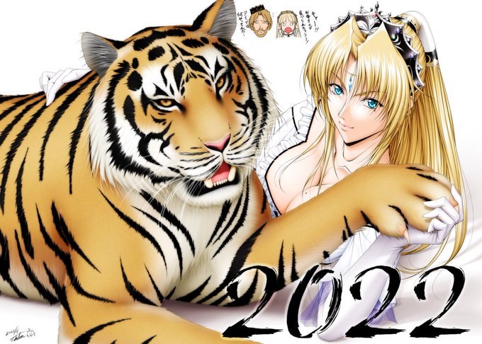 #自分は好きだけど伸びなかった作品

1年ぶりの通常塗りの今年の年賀CG…
久し振りの新規オリジナルキャラや虎さん、面倒な差分や脱衣をムームー言いながら頑張って完成させてアップしたけどリツイート数は10前後でショボーンとしたのは秘密の秘密…😢
フォロワーさんが増えた今の方が増えそう…😑 