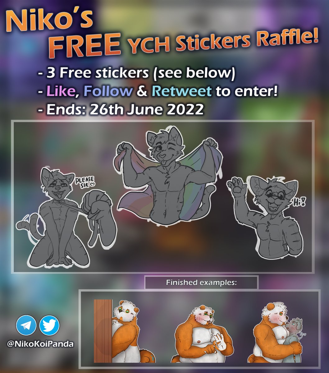 🧡 Trying something new 🧡

Doing my first ever sticker raffle 🥳
Help spread the word! I'm considering doing these regularly~
If you have any questions, post them in the comments ⁉️
Love ya'll 💋

#furryraffle #furrygiveaway #furry #giveaway #furryfandom #furryart