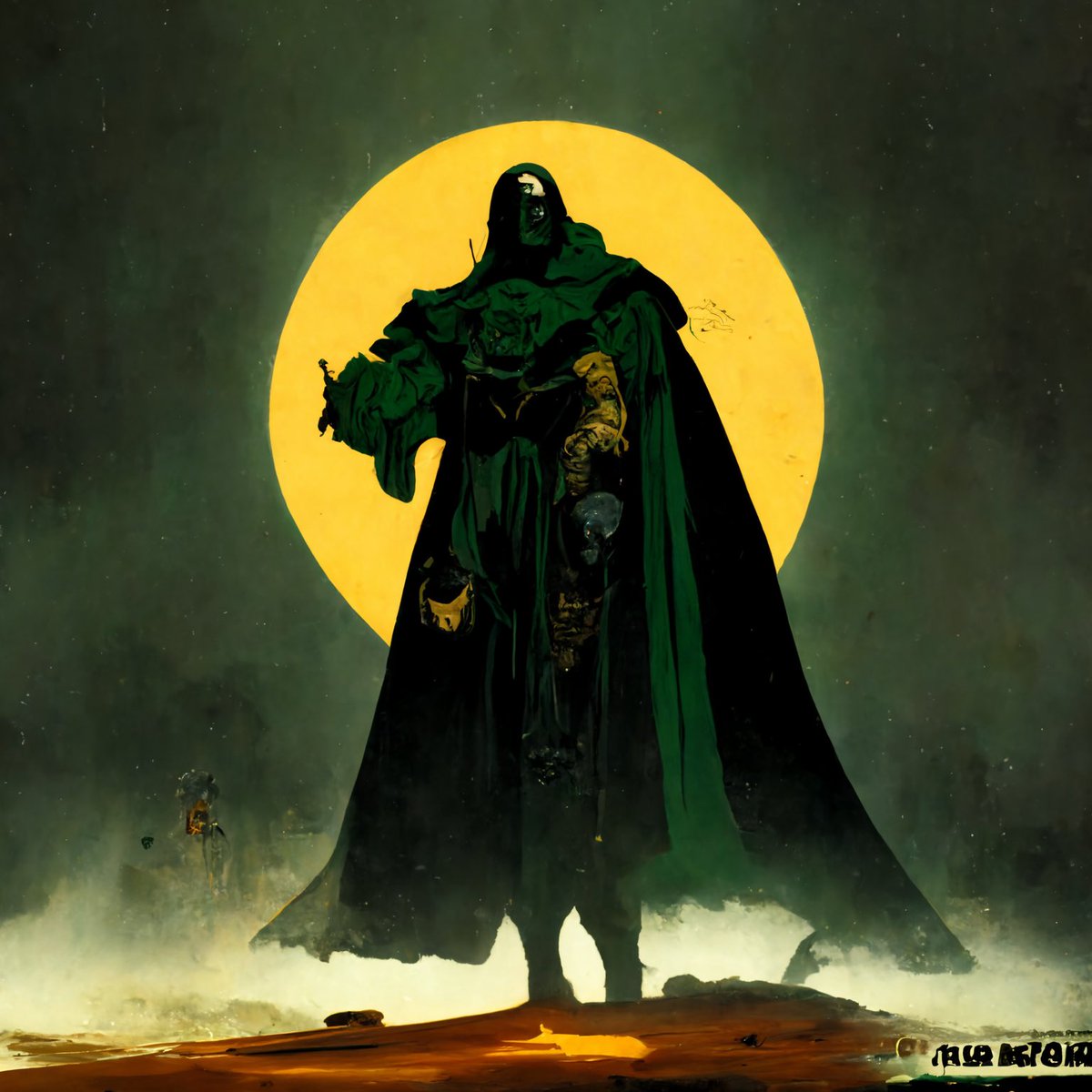 Paintover vs #MidjourneyAI generation