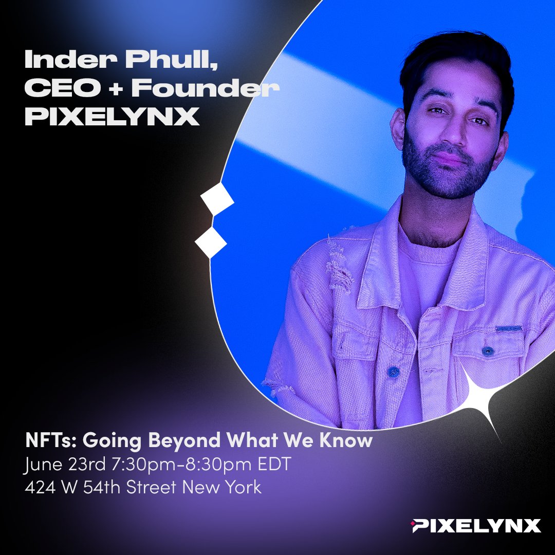 Our founder @InderPhull22 will be speaking on a @Stardust panel during #NFTNYC on Thursday!
Catch him at 7:30pm EDT to hear him chat about the untapped value of NFTs and how the Pixelynx team is shaping the future of music