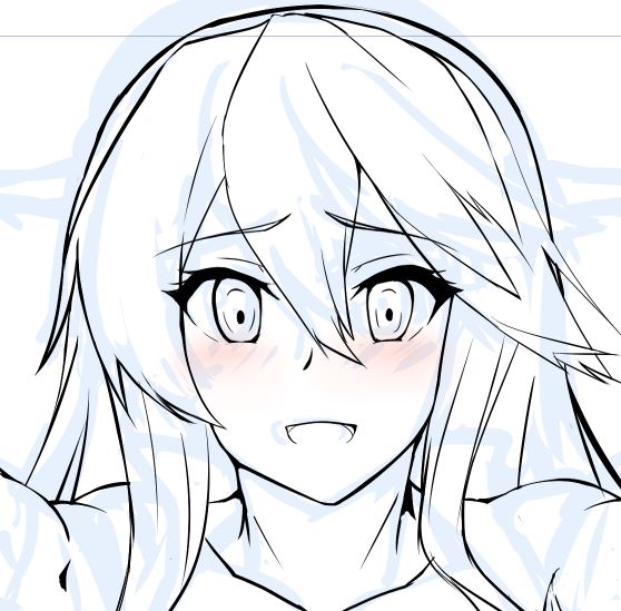 おはようございます
依頼絵榛名線画作業中～_(┐「ε:)_ 