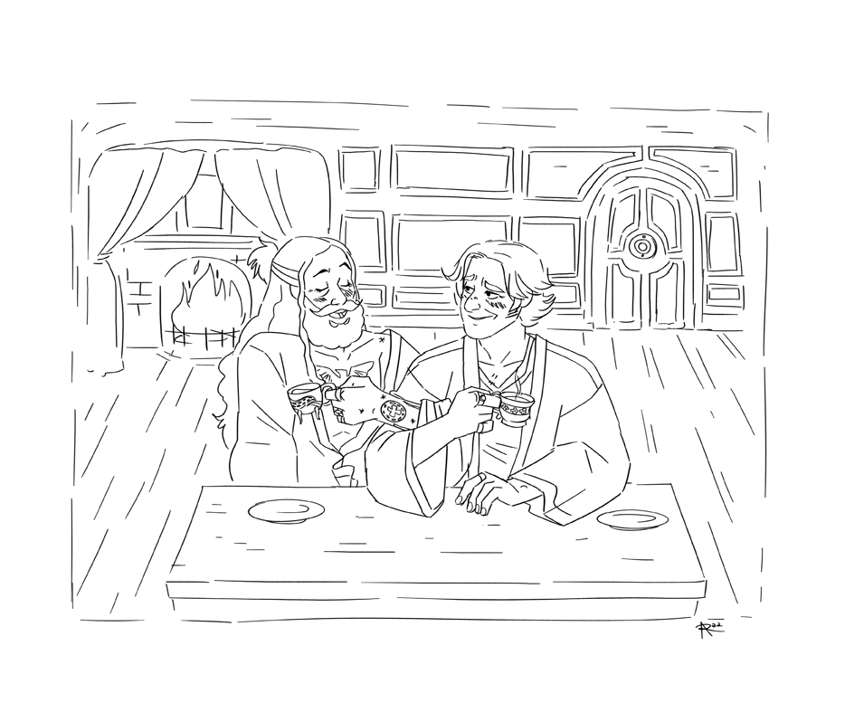 A sketch commission I did for Cam, Ed and Stede drinking tea together ❤️

they are the cutest hngg

#ofmd #OFMDfanart
