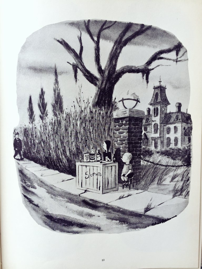 Wednesday and Pugsley from Chas Addams' 'Monster Rally' (1950).
#WyrdWednesday #CharlesAddams