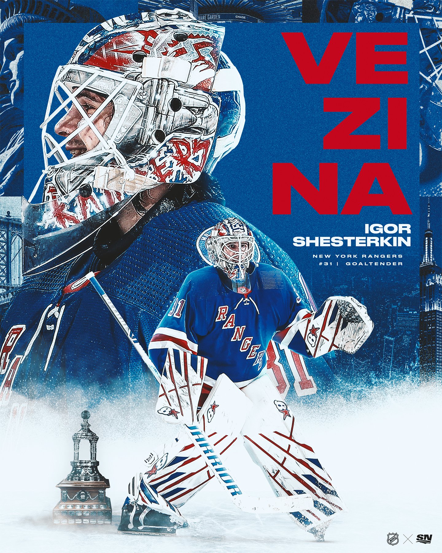 Igor Shesterkin New York Rangers Fanatics Authentic Autographed adidas 2022  Vezina Trophy Winner Authentic Jersey with ''2022 Vezina'' Inscription -  White