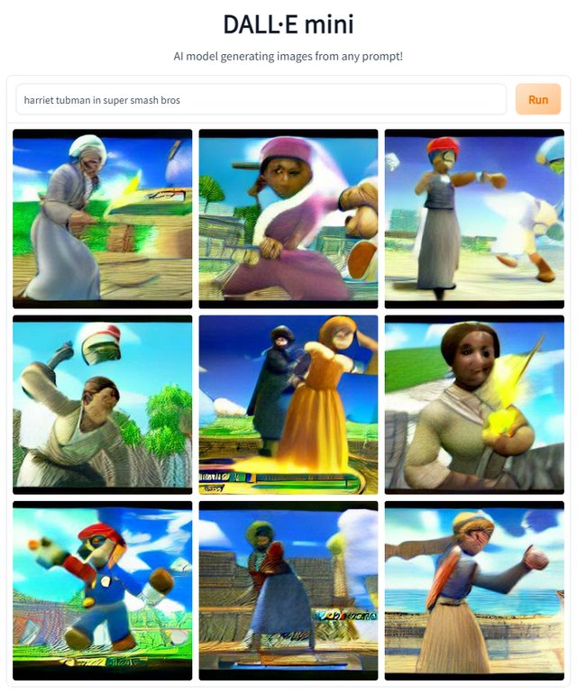 RandomCraiyon's tweet image. Harriet Tubman in Super Smash Bros. #craiyon #dalle #dalle2 #dallemini #ai