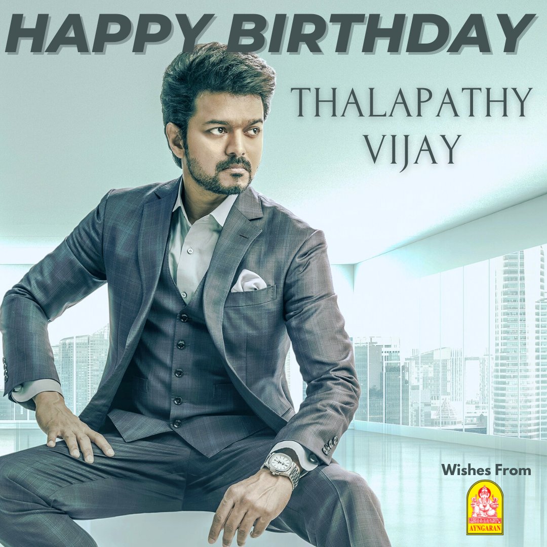 Ayngaran_offl's tweet photo. Wishing the Man of Mass &amp; Class @actorvijay a very happy birthday 🎂🕺
Best Wishes for #Varisu😎

#HBDThalapathyVijay #ThalapathyVijay https://t.co/HUkjolFr1Y