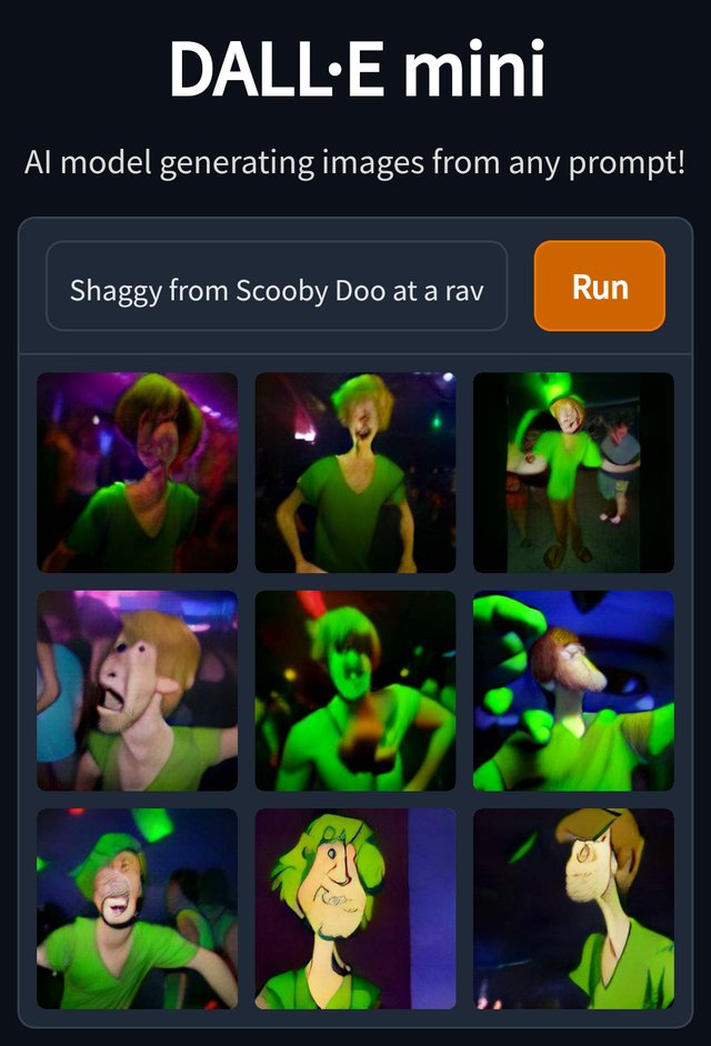 RandomCraiyon's tweet image. Shaggy from Scooby Doo at a rave #craiyon #dalle #dalle2 #dallemini #ai