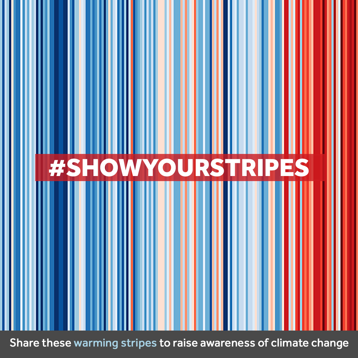 By sharing these graphics with friends and family and talking about their meaning you can help climate science reach new audiences, raise awareness of the scale of the problem the planet faces and bring about climate action. Share now ow.ly/zJG550JCJI9 #ShowYourStripesDay