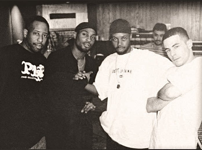 DJ Premier, D'Angelo, J-Dilla, and Alchemist during the Voodoo