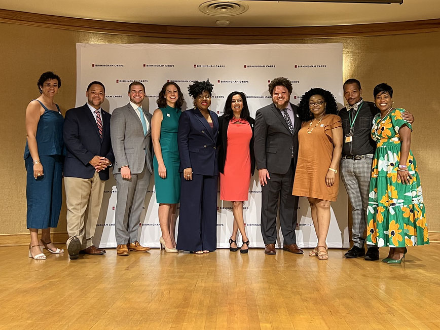 AmeriCorps's tweet photo. .@AmeriCorpsCEO visited Alabama where he met with @ServeAlabama, discussed #NationalService with #TalentForGood, launched @BirminghamCorps &amp; joined those wearing the AmeriCorps 🅰️ at BENS Connect and @CahabaRiverkeep. See trip snapshots ⤵️ &amp; read more: https://t.co/8fWRYiWlZw https://t.co/UjpcMPosi0