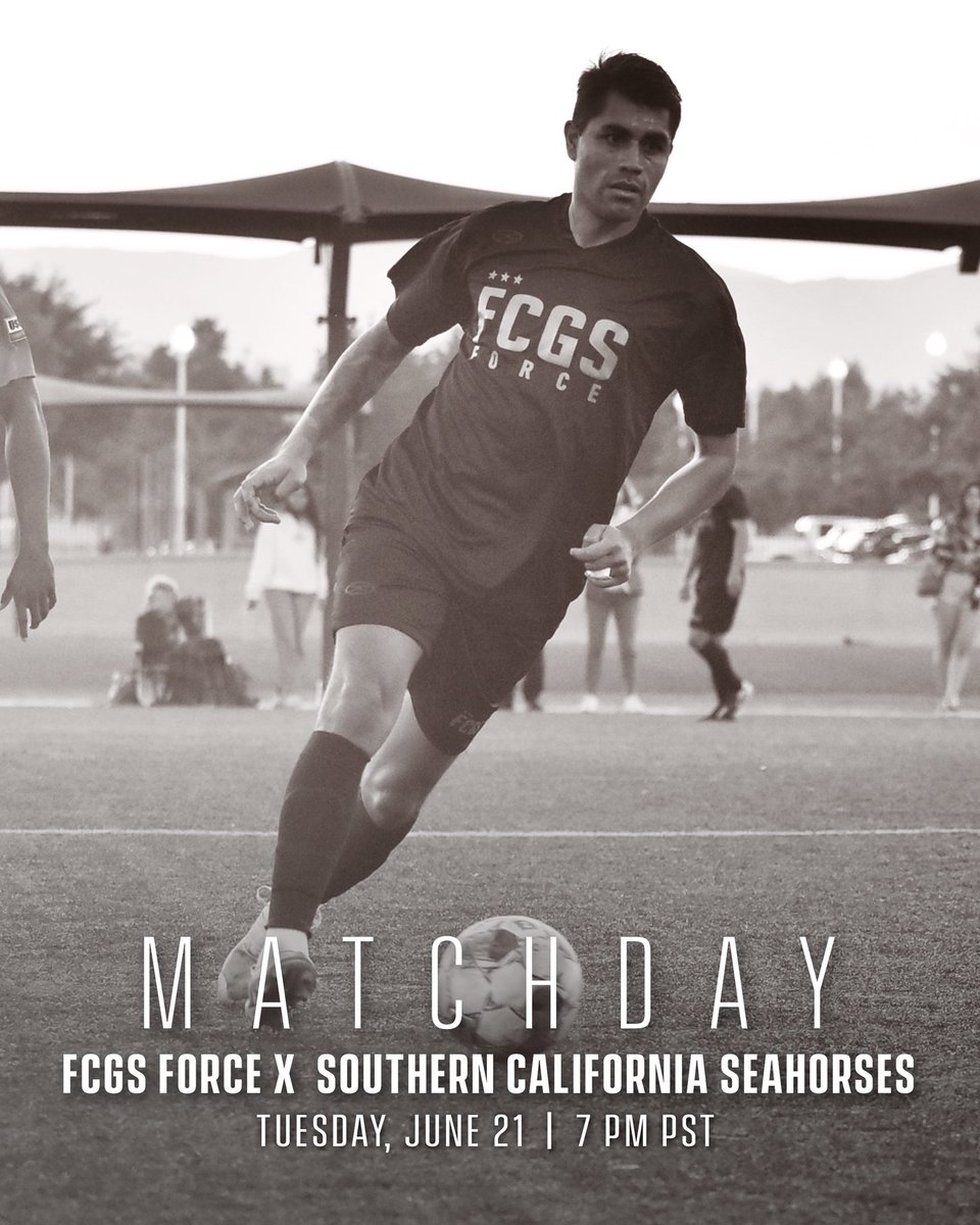 MATCHDAY 😤

🆚 @seahorsesoccer 
⌚️June 21 | 7pm PST
🏟 Covina District Stadium 

#WeAreTheForce #FCGSFSCS
