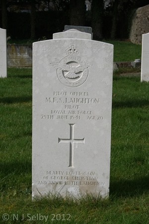 Remembering - Pilot Officer D. R. Parker and Pilot Officer M. F. S. Laughton RAF who died as the result of a flying accident on the 29th June 1941, both now lie in Chippenham Cemetery.