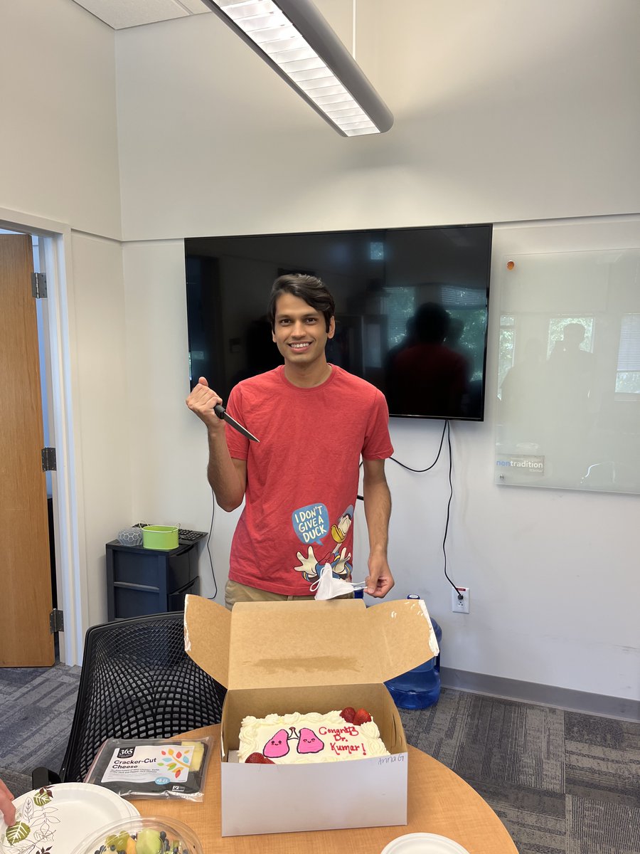shyni varghese (@shynivarghese) on Twitter photo Super proud of Vardhman (Dr. Kumar, the newly minted PhD from the lab) -- he gave an outstanding thesis defense and passed with the flying colors. Vardhman is off to MIT and will be joining <a href="/snbhatia/">sangeeta bhatia (same on bsky)</a> lab. Lab bought a super nice personalized cake which Vardhman wanted to stab :) Super proud of Vardhman (Dr. Kumar, the newly minted PhD from the lab) -- he gave an outstanding thesis defense and passed with the flying colors. Vardhman is off to MIT and will be joining <a href="/snbhatia/">sangeeta bhatia (same on bsky)</a> lab. Lab bought a super nice personalized cake which Vardhman wanted to stab :)