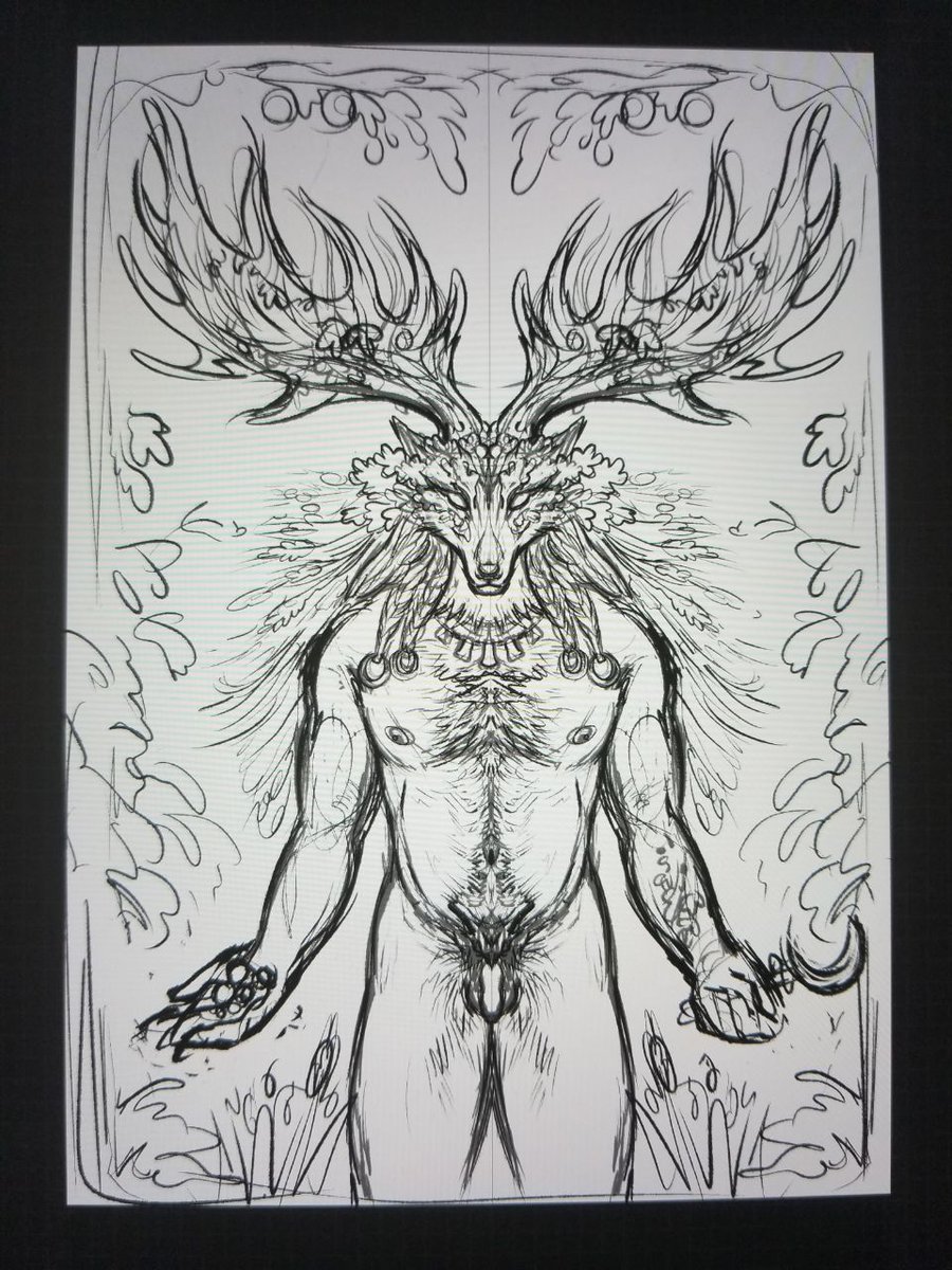A friend of mine was dressed up as a handsome Green Man and i had to quickly sketch something inspired by it 💚👁️👄👁️
Yah I'm sketching loads and finishing nothing
