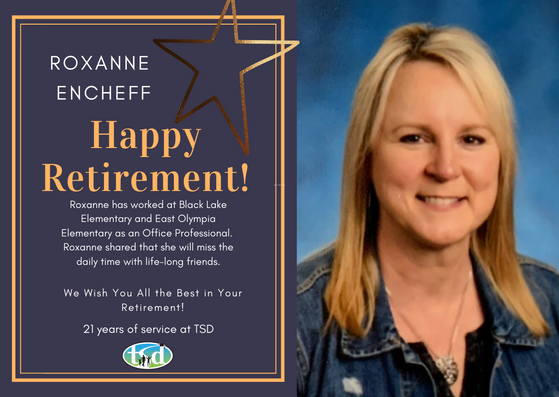TumwaterSDNews's tweet photo. STOP SCROLLING  
It's time to take a moment to wish one of our 2022 retirees well.
TSD has been fortunate to have Roxanne Encheff work at Black Lake and East Olympia Elementary.  21 years of service with TSD. 
Let's send her off with some well-wishes in the comments below. https://t.co/WTbHRhUyPx
