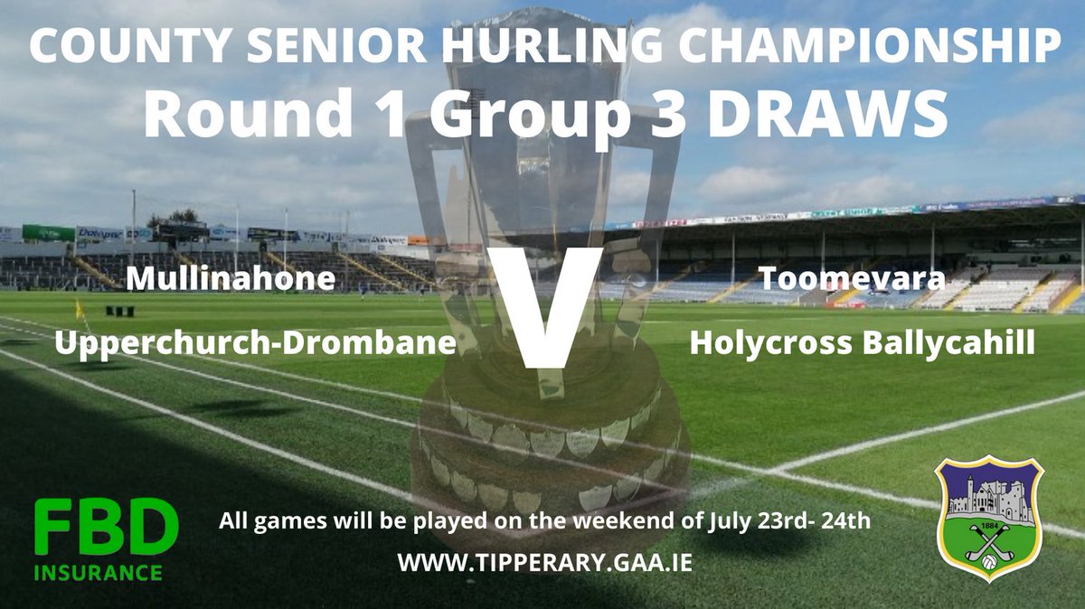 TipperaryGAA's tweet photo. 2022 FBD Insurance County Senior Hurling Championship, Round 1 Draws https://t.co/iRTEZBrtO5