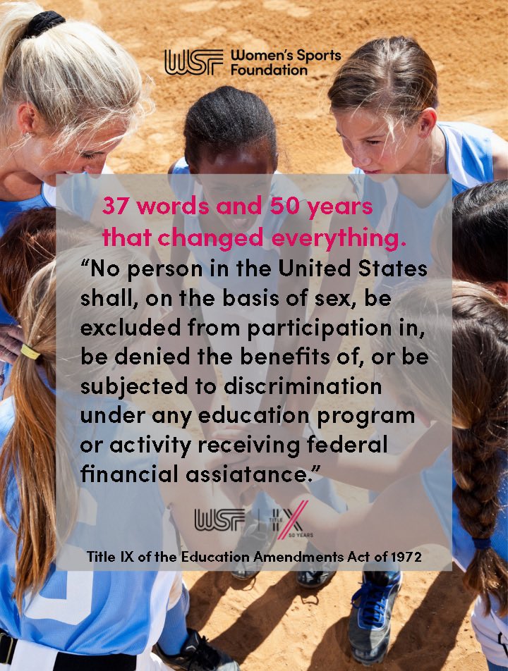 It’s a special week as <a href="/WomensSportsFdn/">Women's Sports Foundation</a> is in DC to celebrate the 50th Anniversary of Title IX. Progress has been made, but we are not done yet! #TitleIX50