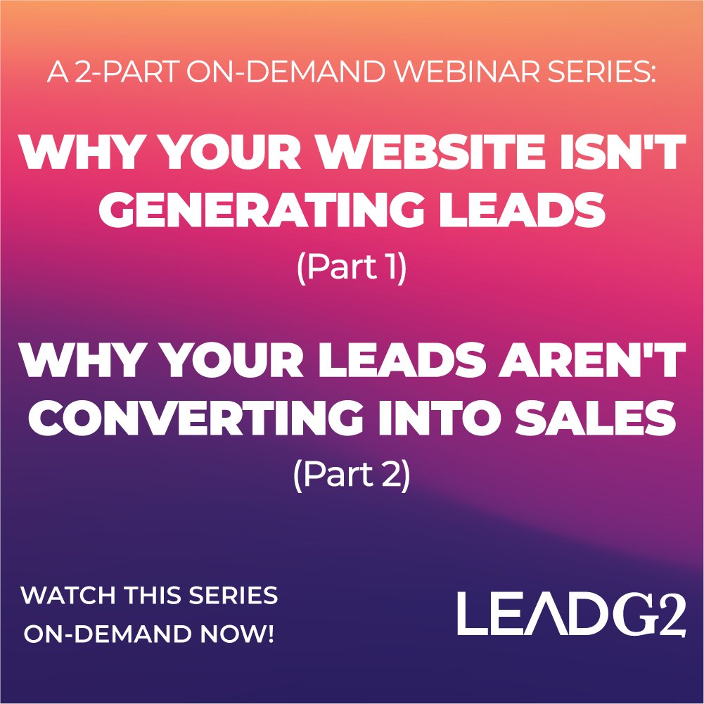 LeadG2's tweet photo. Whether your website isn't generating leads or the leads you have aren't converting, this two part webinar series has you covered. Watch them now here. #LeadGeneration #LeadConversion #LeadG2
https://t.co/jrVgCRqTG9 https://t.co/ZEXAenE1zJ
