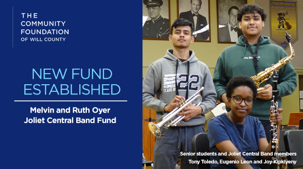 CF_Will_County's tweet photo. #CFWC Announces the Melvin and Ruth #Oyer Joliet Central Band Fund established to underwrite professional music instruction for ‘champion’ #JolietCentralBand. Learn more at: https://t.co/AO2WQGYuY0
#JTAchievesTogether #OnwardSteelmen https://t.co/P1jM3FWgUX