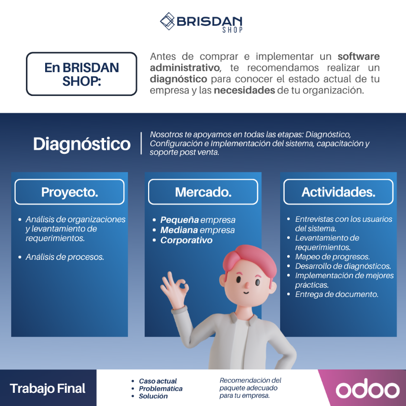 Brisdan_Mx's tweet photo. Antes de adquirir 🟣 ODOO 🟣, toma en cuenta las necesidades 👀 de tu empresa. Nosotros te ayudamos a descubrir la mejor opción para cumplir tus objetivos con un diagnostico. 🤝🎯
Piensa en el presente 🤔 y trabaja por el futuro 🚀conociendo el estado actual de tu empresa. 🏢📊