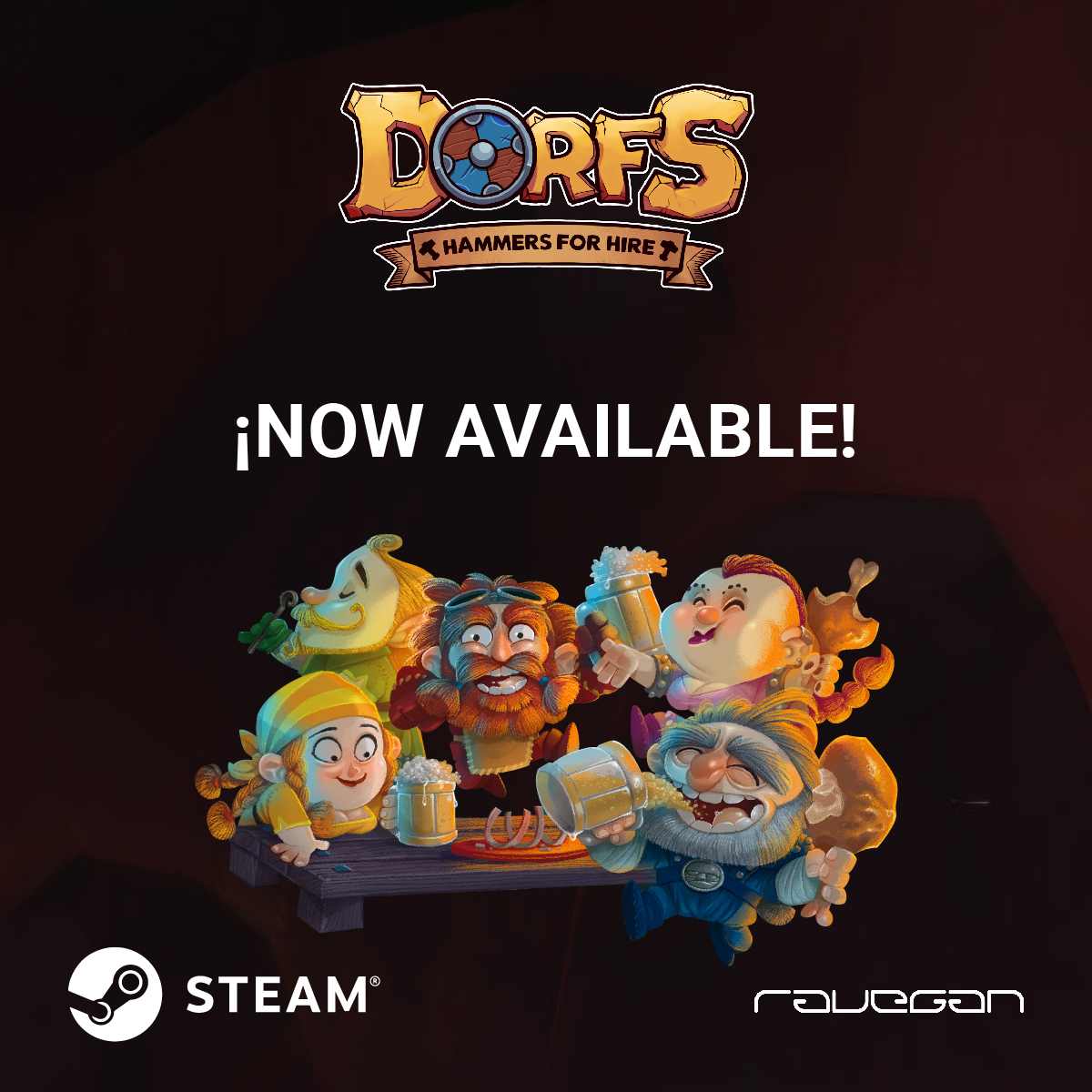 We are happy to announce that 𝐃𝐨𝐫𝐟𝐬: 𝐇𝐚𝐦𝐦𝐞𝐫𝐬 𝐟𝐨𝐫 𝐇𝐢𝐫𝐞 is now 𝐚𝐯𝐚𝐢𝐥𝐚𝐛𝐥𝐞! You can get it on the 𝐒𝐭𝐞𝐚𝐦 𝐒𝐭𝐨𝐫𝐞! ⚒️