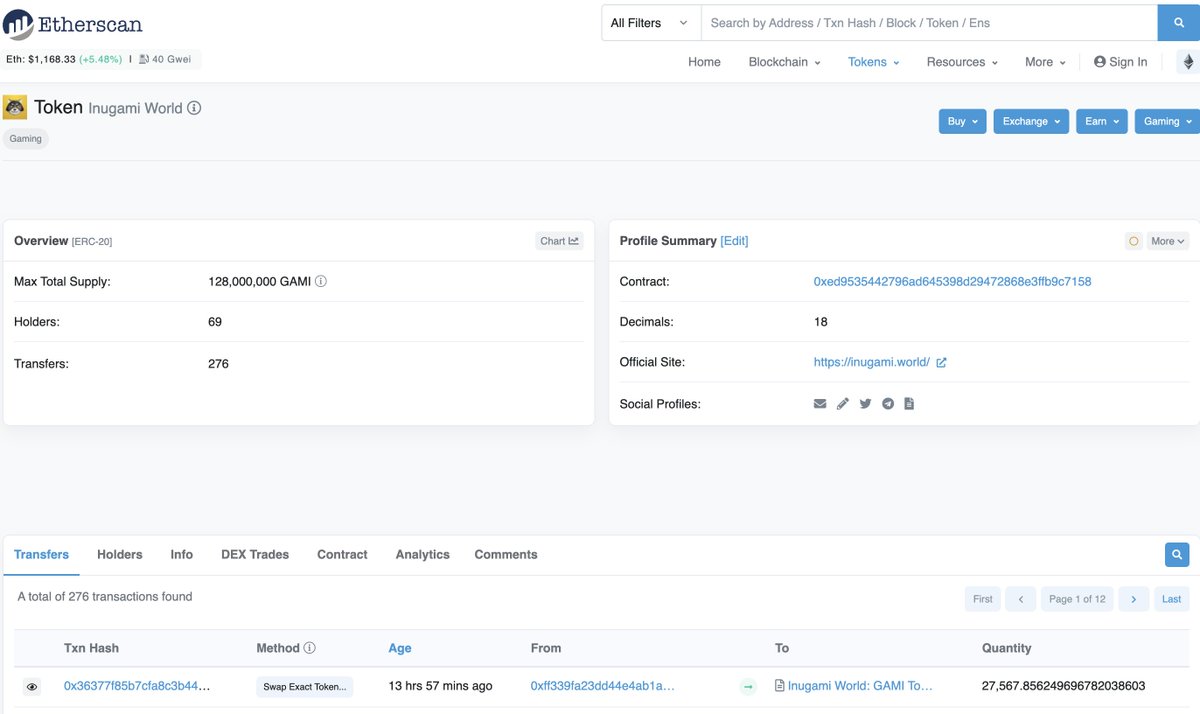 InugamiWorld's tweet image. We are @etherscan official! Logo and socials now updated! 🚀 

#memetoken #cryptocurrency #gemcoin