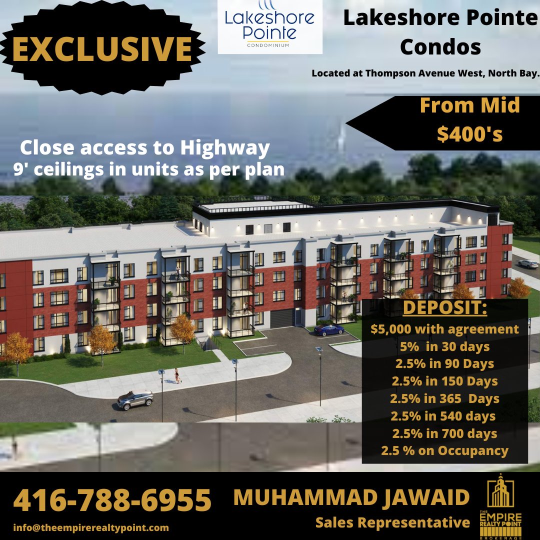 MJawaid24's tweet photo. EXCLIUSIVE 
Lakeshore Pointe Condominium
#HomeBuying #DreamHome #MarketAnalysis #HomeBuyers #RealEstateProject #condosforsale #Apartmentforsale #newproject #toronto #torontorealestate #torontocanada #singledettached #homedecor #homeinspiration #newhomes #northbay #northbayontario https://t.co/S5xerUz7qi