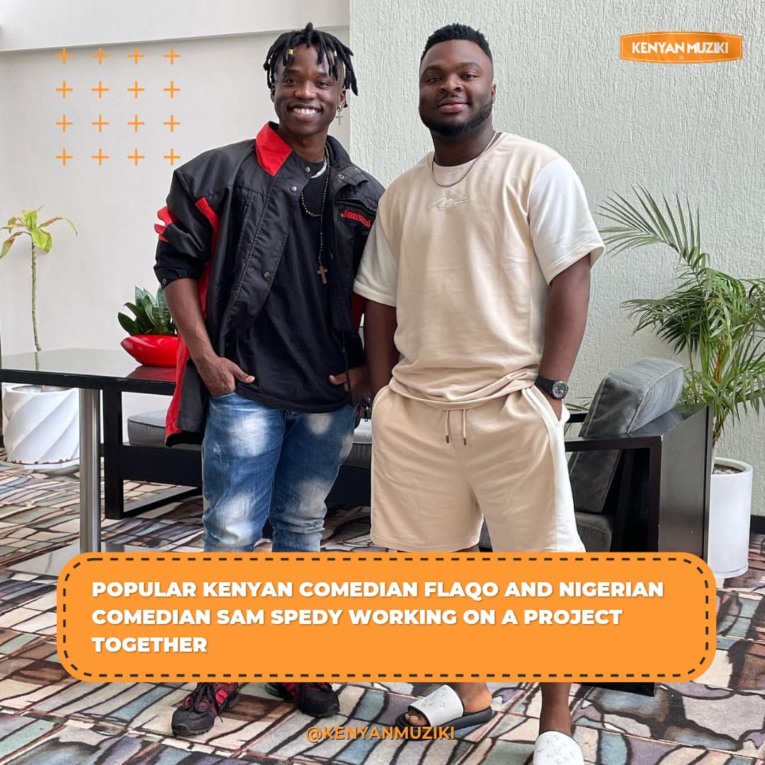 KenyanMuziki's tweet photo. Popular Kenyan comedian Erastus Otieno, popularly known as #Flaqo working on a new project with Nigerian YouTube comedian #SamSpedy https://t.co/dccfMP2F7T
