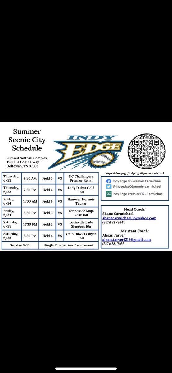 So excited to be apart of the ALL-USA Central Indiana Super Team. Thank you so much. Also here is the @IndyEdge06prem1 schedule for scenic city this weekend in Chattanooga TN. @NKUSBCoachG <a href="/NKUNorseSB/">NKU Softball 🥎</a> <a href="/TTU_Softball/">Tennessee Tech Softball</a> <a href="/Vol_Softball/">Tennessee Softball</a> <a href="/UKsoftball/">Kentucky Softball</a>