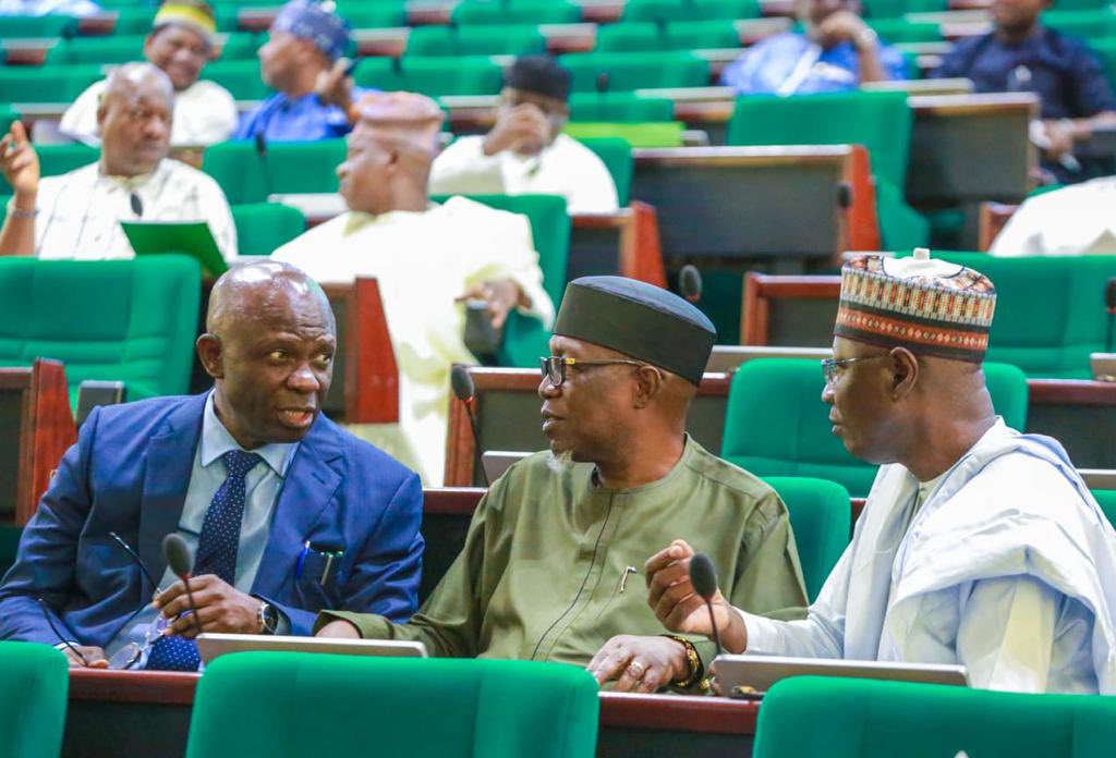 Today, 21st June 2022 at PLENARY, the Deputy Speaker, House of Representatives,  <a href="/HonAhmedWase/">Rt. Hon. Ahmed Idris Wase CON</a> 
condoling with me over the loss of my second son, Ikhide Ihonvbere. 

Also Hon. Nwokolo and Hon. Fulata sharing condolences with me at Plenary today.