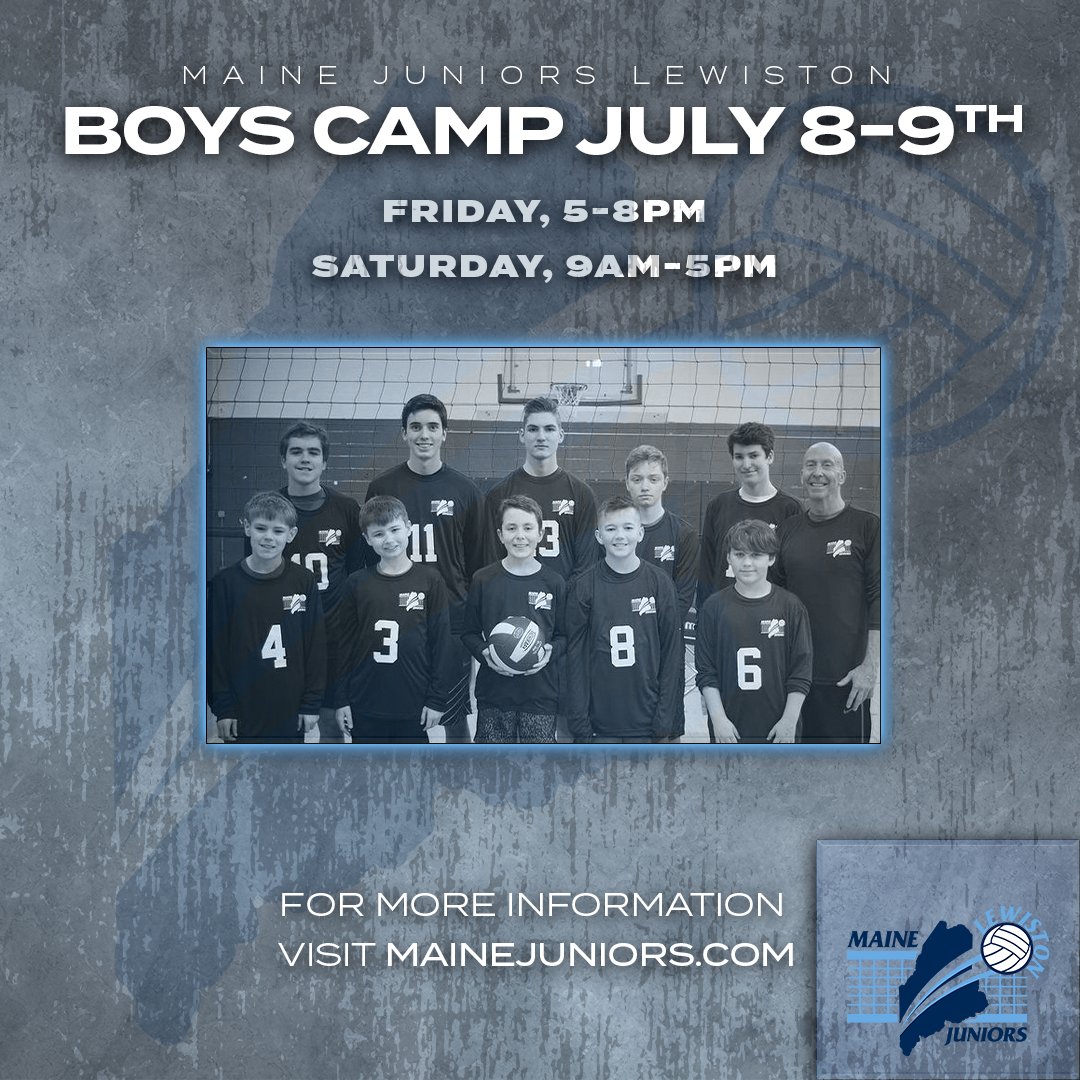 This summer, we're running two Maine Juniors summer volleyball camps in Lewiston - one for girls and one for boys!

Sign up with the links below:
Girls: bit.ly/3OqFMMp
Boys: bit.ly/3EsHaKO