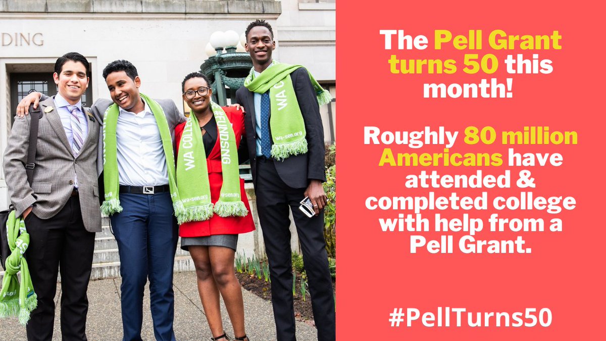 The #PellGrant program turns 50 this week! The federal program to provide financial aid for students from low-income backgrounds has helped about 80 million Americans to pay for college. #PellProud #waedu #PellTurns50