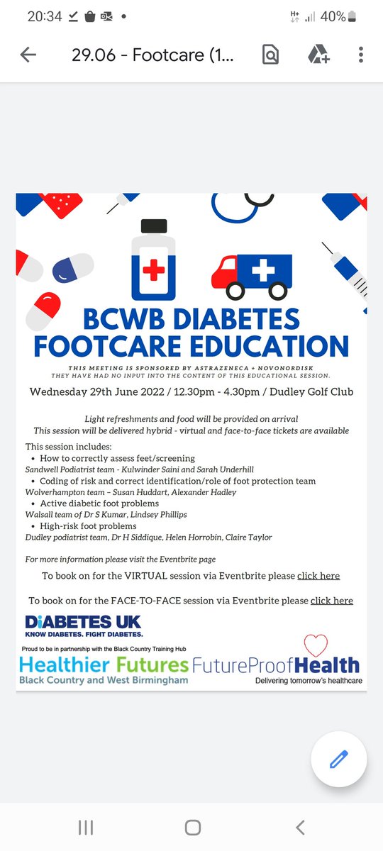 I have sent the link to register if you are a GP. ANP. NURSE, HCA or   PHARMACIST in the backcountry and want to learn about feet please register 😊