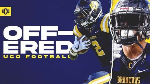 After a great workout &amp; talk with <a href="/Coach_Harwell/">Jesse Harwell</a> I’m excited to say I’ve received an offer from the University of Central Oklahoma <a href="/ucobronchofb/">UCO Football</a> <a href="/coach_wolfpack/">Kyle White</a> <a href="/SFwolvesFTBL/">Santa Fe Wolves Football #TheFE</a> <a href="/Recruit_SF_FTBL/">SF Wolves Football Recruiting #RecruitTheFE</a>