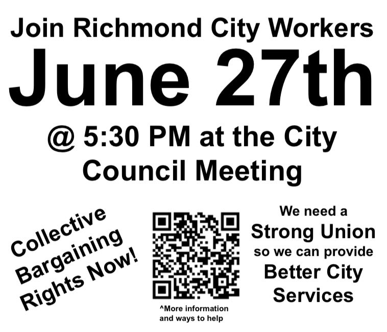 We need city council to pass a strong collective bargaining ordinance before August. Come out and support @SEIUVA512 on June 27th so we can make this happen! #CollectiveBargainingNow