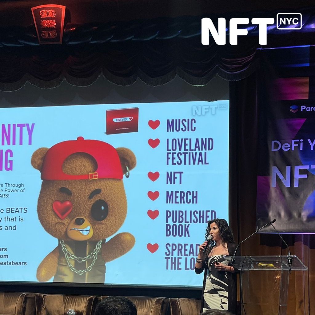 Hello <a href="/nft_nyc/">NFT.NYC</a>
Say hi to Felicia, currently speeching on stage 😍
#NFTNYC22  #NFTNYC2022