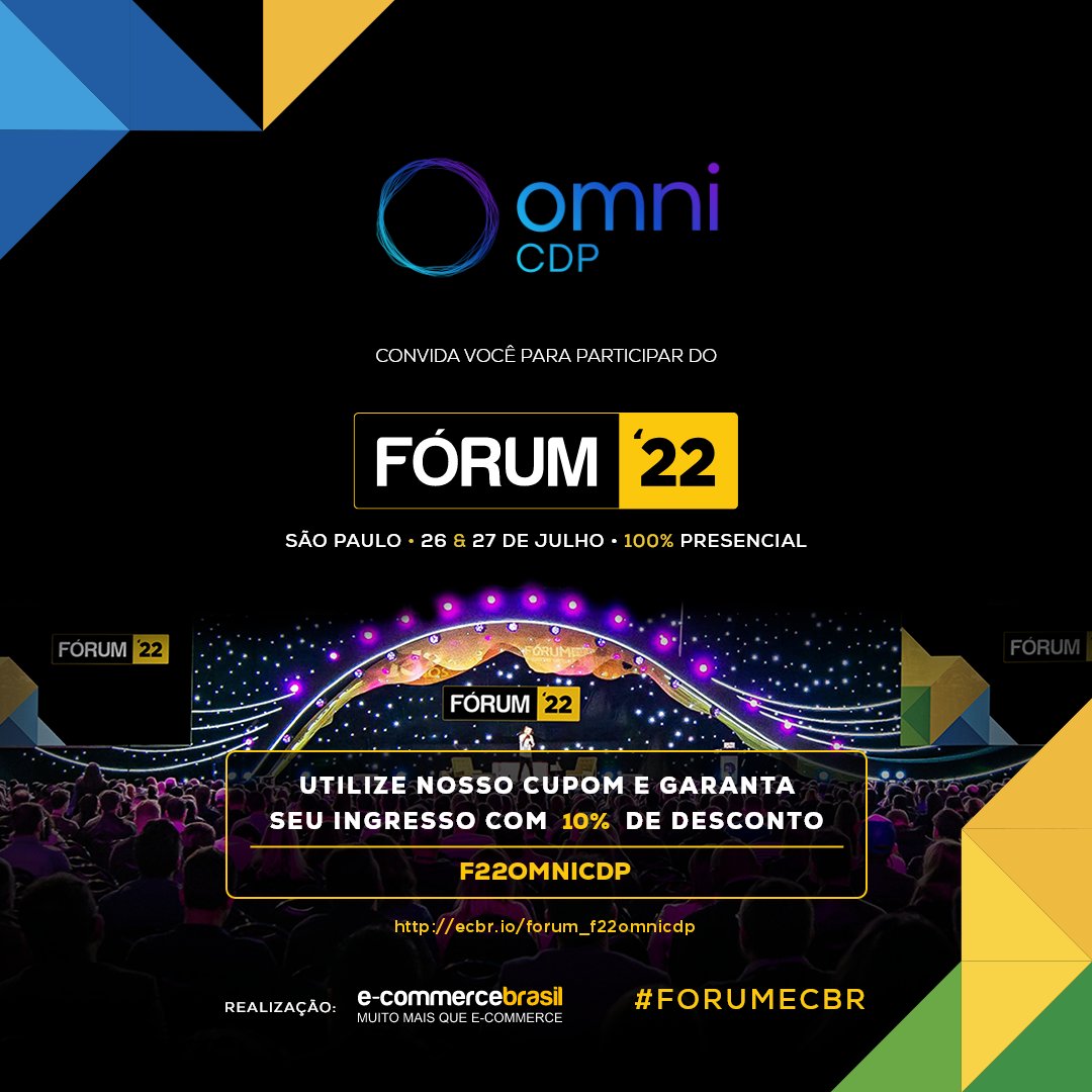 omnicdp's tweet photo. A Omni CDP te convida ao evento Fórum E-commerce Brasil 2022 .

Utilize nosso cupom com 10% de desconto.
https://t.co/13tKjs5OWJ

Visite nosso estande! https://t.co/9L7gcdlblh