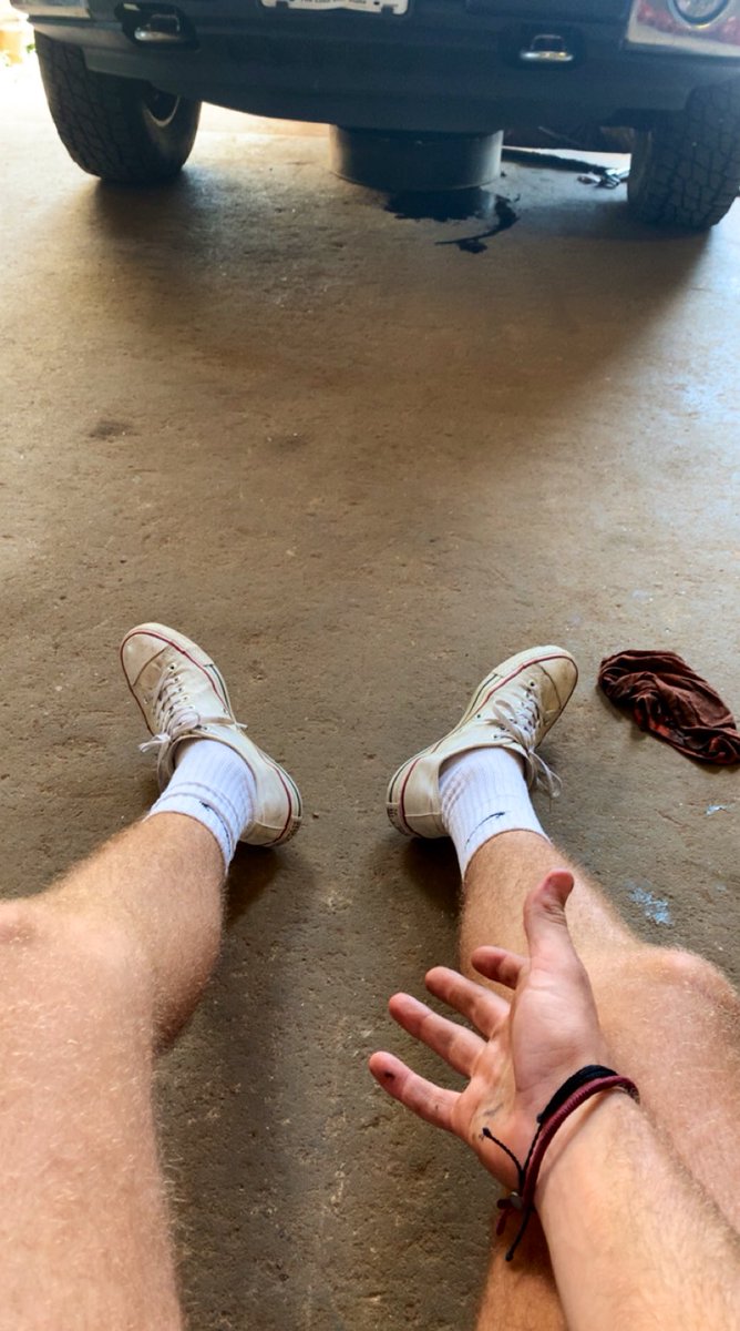 changing the oil on my truck, got me all hot and sweaty... who wants to help buy me a new whip 🤠