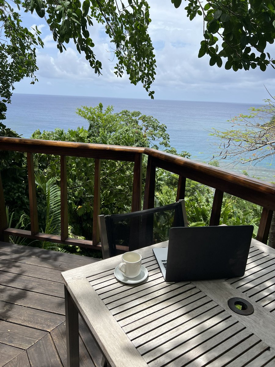 I need this view every day! I would be more productive 👩🏽‍🔬 #scienceinparadise  #Jamaica 🇯🇲#vacationmode <a href="/geejamhotel/">Geejam Hotel</a>