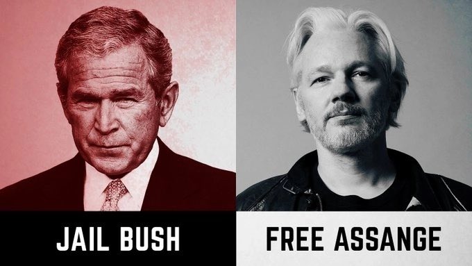 SPABG2's tweet photo. Arrest the #WarCriminals!   Free the #Journalists!

#ArrestBush #FreeAssange 

#JulianAssange #Assange #NoJustice #NoPeace #Wikileaks #WarCrimes #Orwellian #wakeUpAmerica #WakeUpWorld! https://t.co/httXlgIABZ
