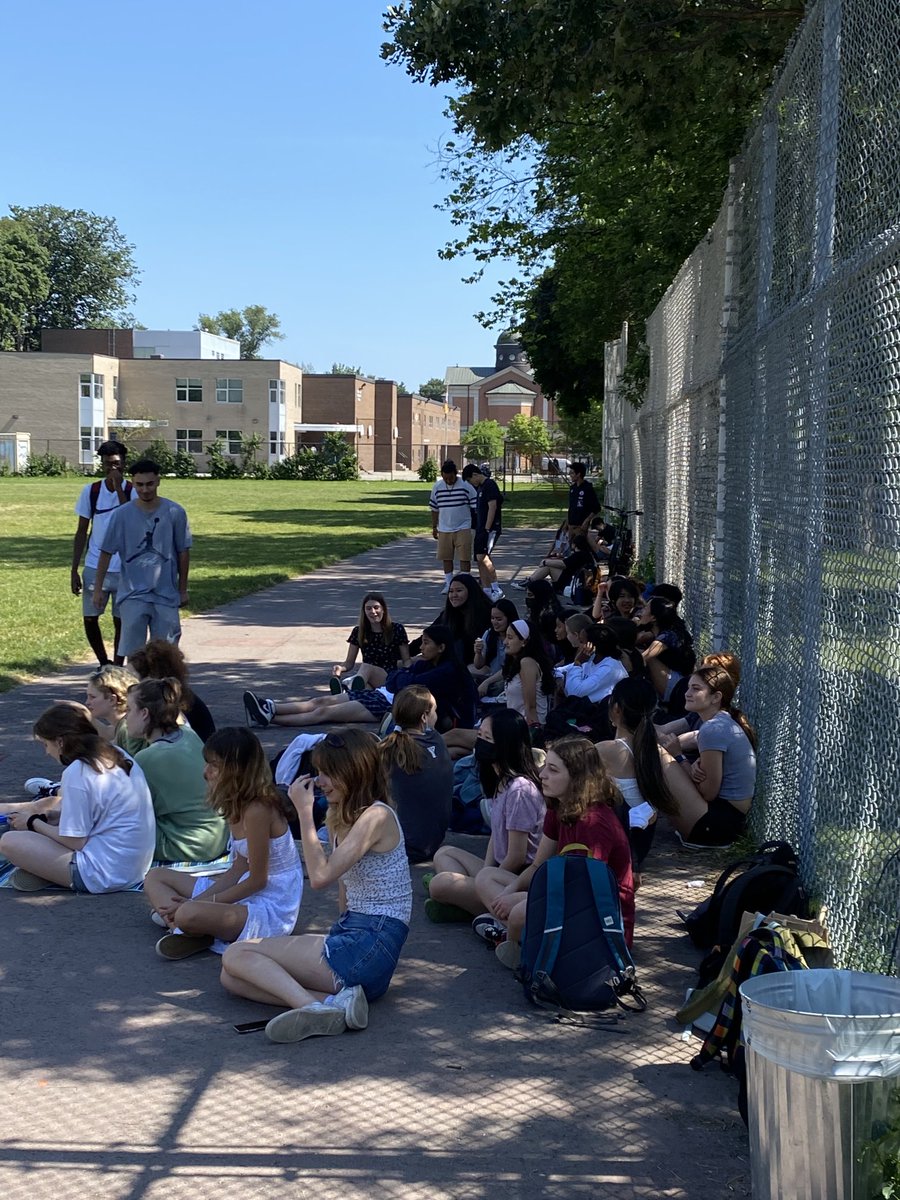Staff vs Students softball game going on now at Parkdale C.I. Students are a little quicker but staff are wiley veterans with experience!