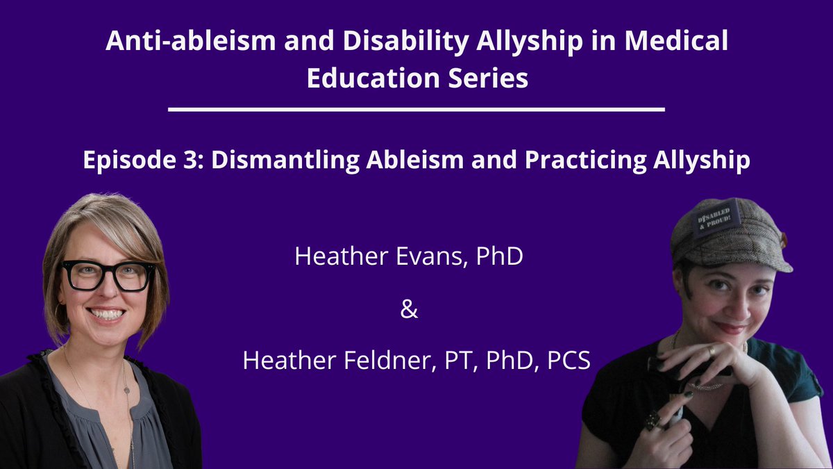 UW_CLIME's tweet photo. New CLIMEcast Episode! 
In our final Anti-ableism &amp; Disability Allyship series episode, Drs. Heather Evans &amp; Heather Feldner explore available resources &amp; practical tips to dismantle ableism &amp; practice allyship. 
#MedEd #MedTwitter #docswithdisabilities 
https://t.co/dVZulrWZr1 https://t.co/kCwSuPaZfI