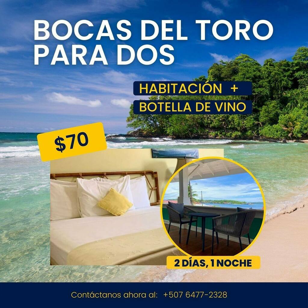 ¡Ya no es una excusa no venir a #BocasDelToro! 🌊 

En #GranHotelBahia tenemos todo lo necesario para hacer que esta experiencia aquí, sea única.  🌎👌🏻

Contáctanos ahora y disfruta de nuestra promoción durante los meses de junio y julio. 

+507 6477-2… ift.tt/k5NudTh