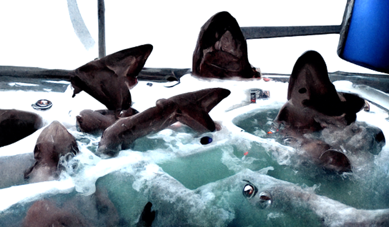 hot tub full of sharks