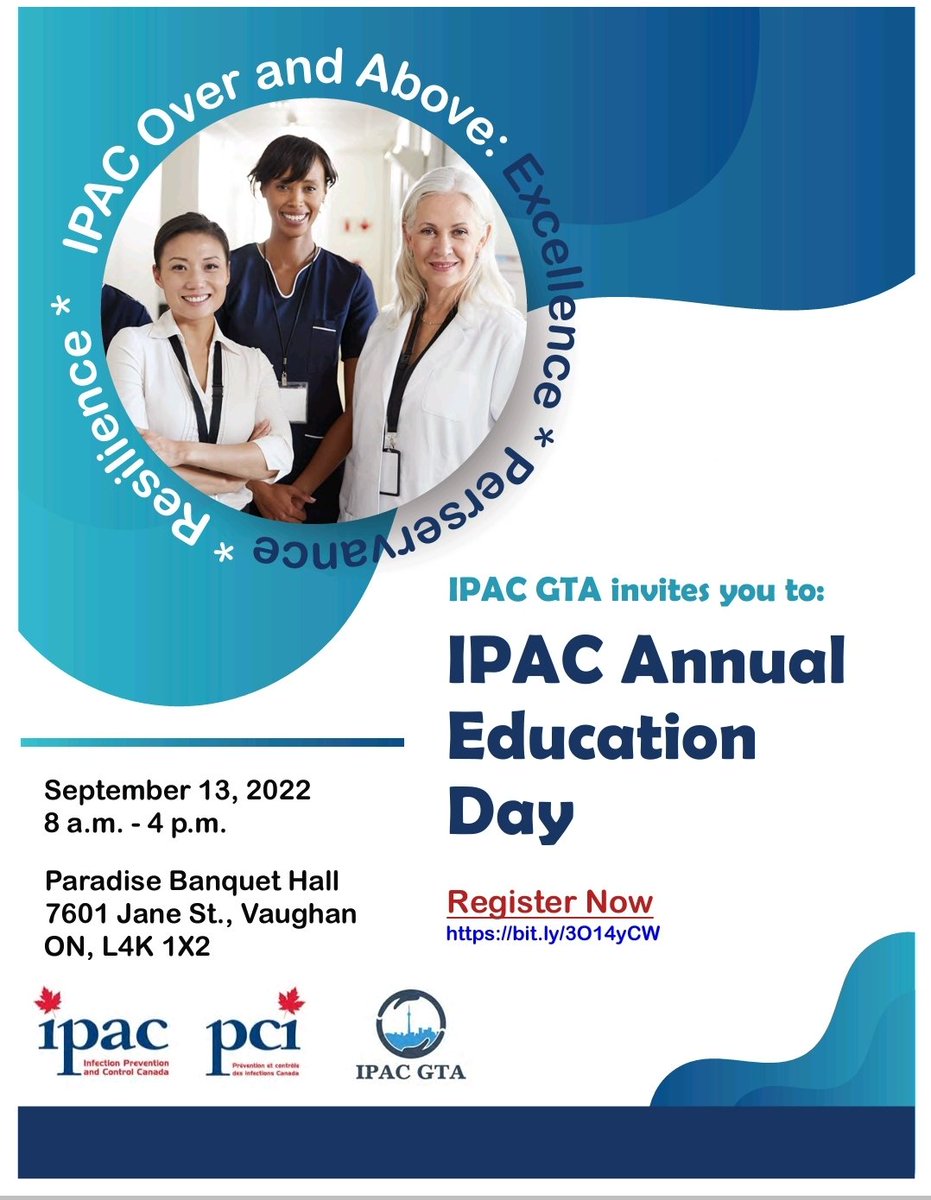 IPACGTA's tweet photo. The IPAC Annual Education Day is finally back and in-person! It's happening on September 13, 2022 and we've got a wide range of topics - not just COVID-19 ๐ If the agenda is enticing, you should register NOW for the event: https://t.co/ThVy2j3Isu #IPACGTA @IPACCanada https://t.co/UZ6RJTw8Nc