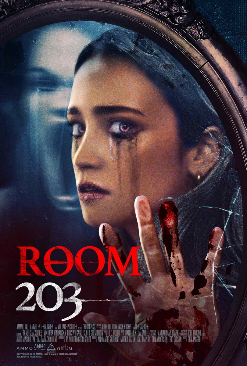 GrinBarleycorn's tweet photo. Hey horror fans! Our parent company AMMO Inc. is releasing its first feature film, Room 203, on DVD today! Check out this mysterious, character-driven horror film, available from @Amazon, @BestBuy, @BNBuzz, @BullMoose, and more! And follow the official film account @Room203203! https://t.co/JQz8EjWpXF