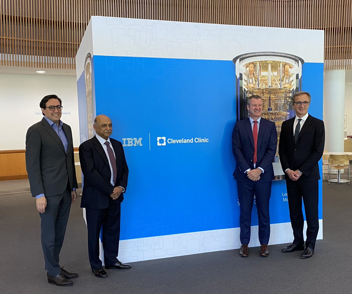 Cleveland Clinic Lerner Research Institute (@cclri) on Twitter photo Welcome to the future home of <a href="/ClevelandClinic/">Cleveland Clinic</a>'s own <a href="/IBM/">IBM</a>/<a href="/IBMResearch/">IBM Research</a> Quantum computer. <a href="/ArvindKrishna/">Arvind Krishna</a>, Chairman and CEO, and <a href="/dariogila/">Dario Gil</a>, Director of Research, are on site today with @tomMihaljevicMD and <a href="/DGeoffreyVince/">Geoff Vince, PhD</a> to explore our #DiscoveryAccelerator partnership. Welcome to the future home of <a href="/ClevelandClinic/">Cleveland Clinic</a>'s own <a href="/IBM/">IBM</a>/<a href="/IBMResearch/">IBM Research</a> Quantum computer. <a href="/ArvindKrishna/">Arvind Krishna</a>, Chairman and CEO, and <a href="/dariogila/">Dario Gil</a>, Director of Research, are on site today with @tomMihaljevicMD and <a href="/DGeoffreyVince/">Geoff Vince, PhD</a> to explore our #DiscoveryAccelerator partnership.